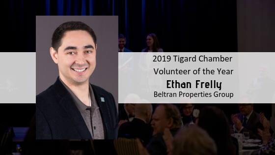 Ethan Frelly, Lead Buyers Agent, Beltran Properties Named 2019 Tigard Chamber Volunteer of the Year