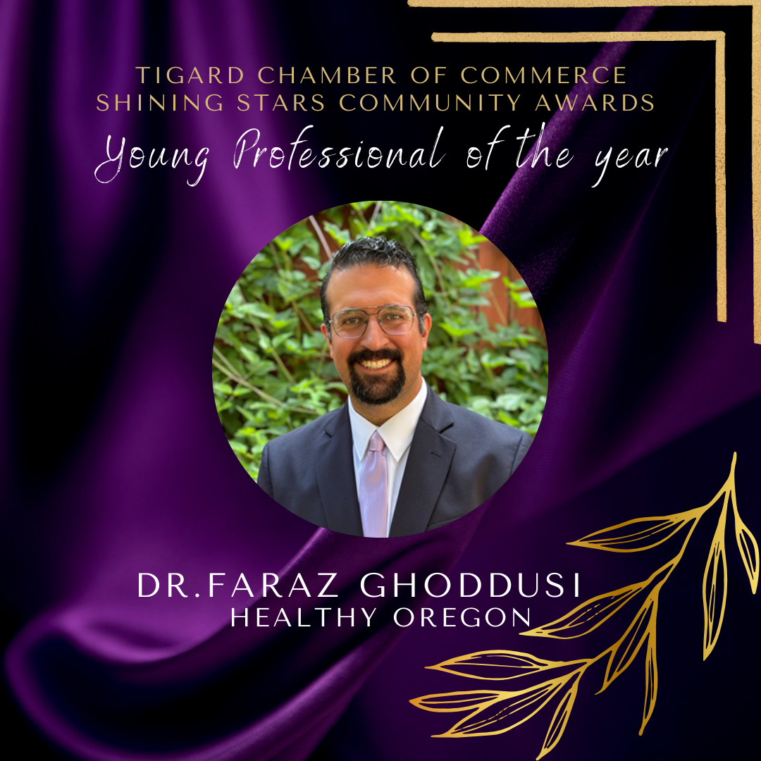 Dr. Faraz Ghoddusi Named 2025 Tigard Chamber Young Professional of the Year